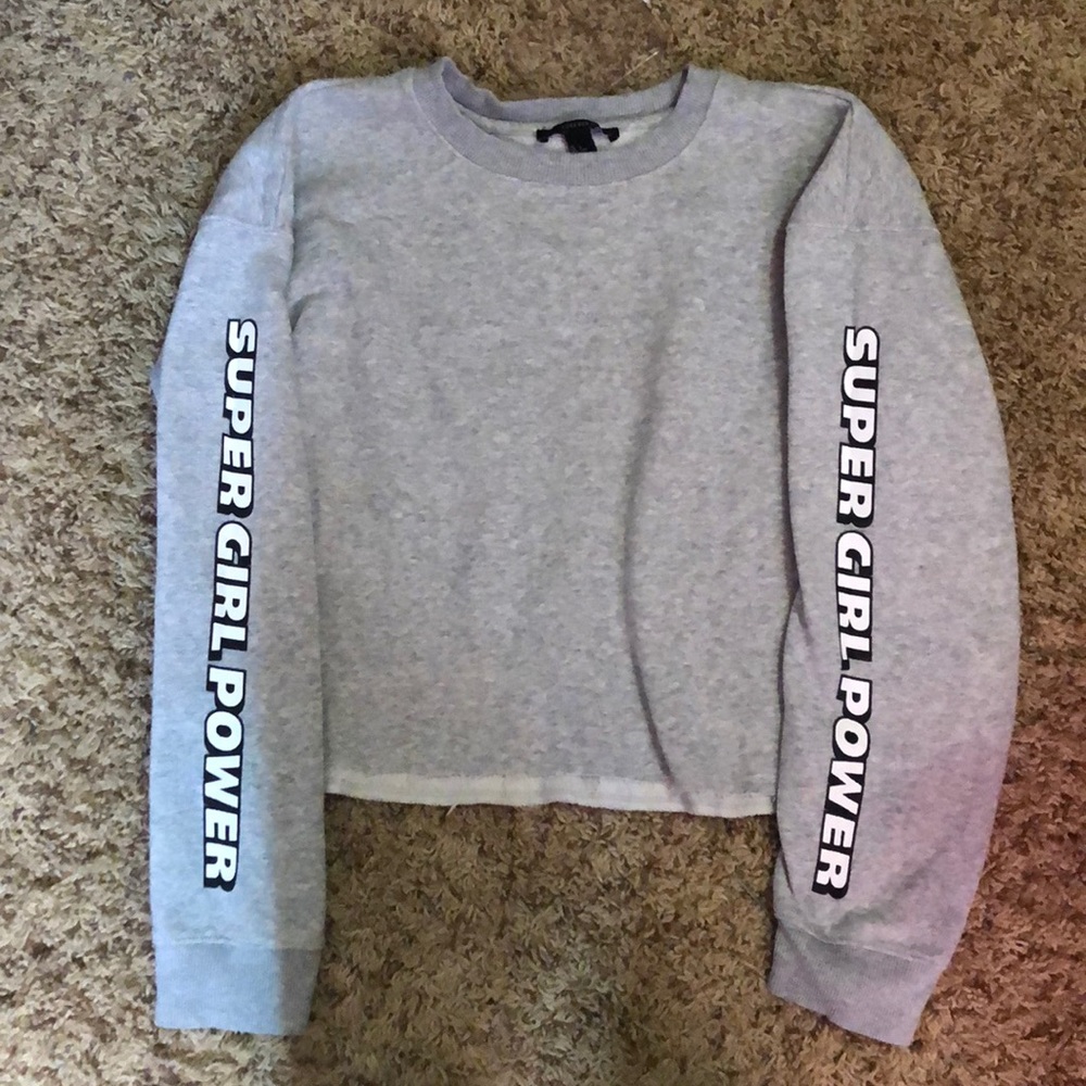 Cropped grey sweater